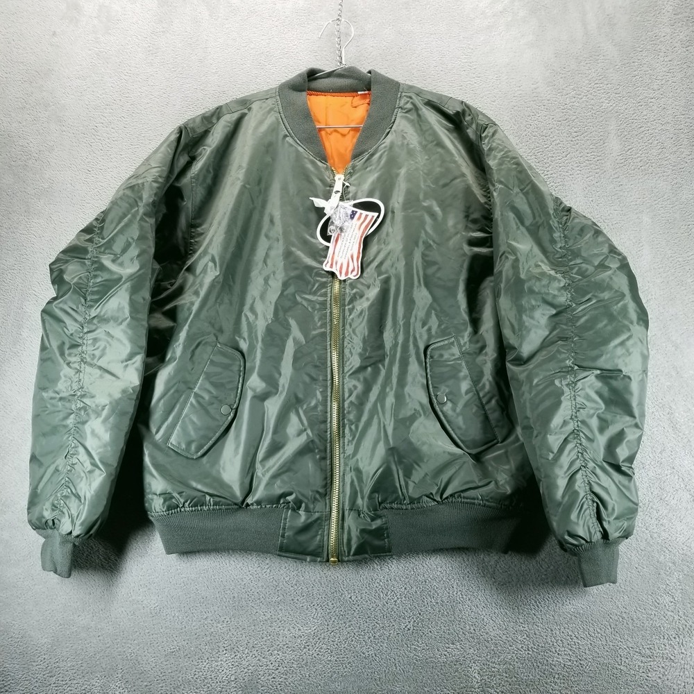 US Air Force Jacket Mens 4XL Green Flyers‎ Man MA 1 Bomber Flight Nylon Rothco